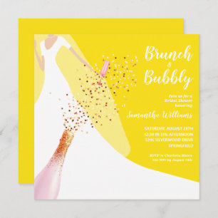 Brunch and Bubbly Bridal Shower Yellow Invite