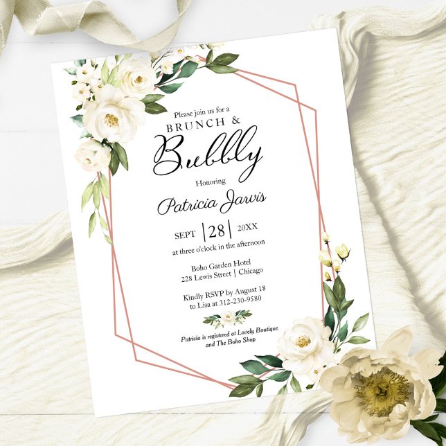 Brunch And Bubbly Budget Floral Invitation  (Creator Uploaded)