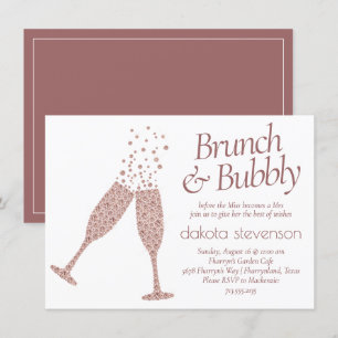Brunch and Bubbly Cassis Purple Pink Champagne Invitation