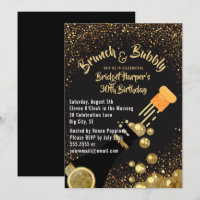 Brunch and Bubbly Champagne Birthday Invitation