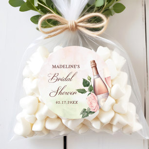 Brunch and Bubbly Champagne Bridal Shower Classic Round Sticker