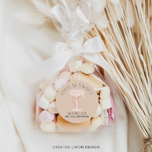 Brunch and Bubbly Champagne Bridal Shower Favours Classic Round Sticker