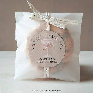 Brunch and Bubbly Champagne Bridal Shower Favours Classic Round Sticker