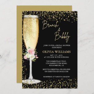 Brunch and Bubbly Champagne bridal shower  Invitation