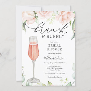 Brunch and Bubbly Champagne Bridal Shower  Invitation