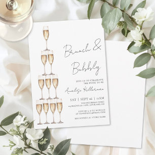 Brunch And Bubbly Champagne Bridal Shower Invitation