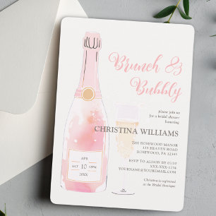 Brunch and Bubbly Champagne Bridal Shower Invitation