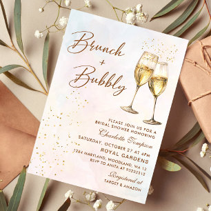 Brunch and Bubbly Champagne Bridal Shower Invitation