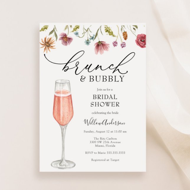 Brunch and Bubbly Champagne Bridal Shower  Invitation (Creator Uploaded)
