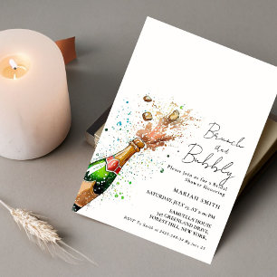 Brunch And Bubbly Champagne bridal Shower  Invitation