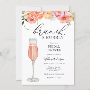 Brunch and Bubbly Champagne Bridal Shower  Invitation
