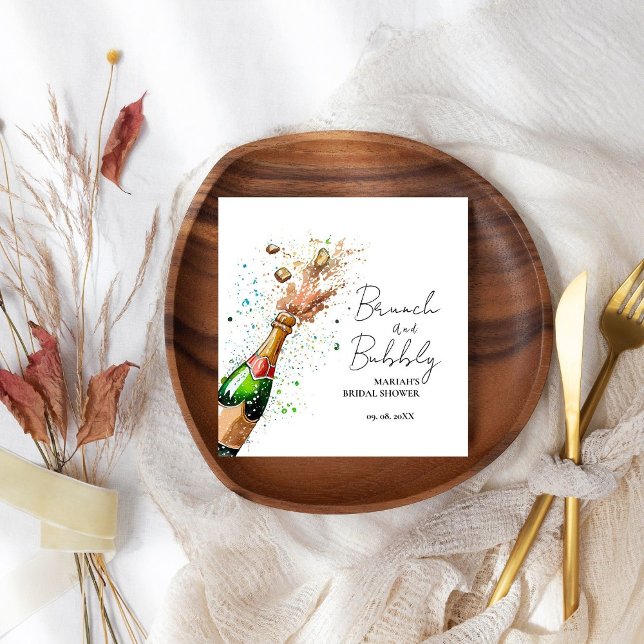 Brunch And Bubbly Champagne bridal Shower  Napkin (Creator Uploaded)