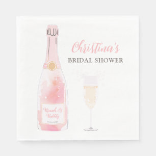 Brunch and Bubbly Champagne Bridal Shower Napkin
