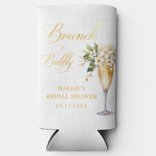 Brunch and Bubbly Champagne Bridal Shower Seltzer Can Cooler