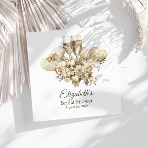 Brunch and Bubbly Champagne Flowers Bridal Shower Napkin