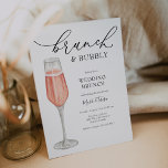 Brunch and Bubbly Champagne Wedding Brunch Invitation<br><div class="desc">Post Wedding Brunch invitation featuring a watercolor flute of pink champagne. Customise with your information for the newlyweds. Click "click to customise further" to change the font style,  size or colour.</div>