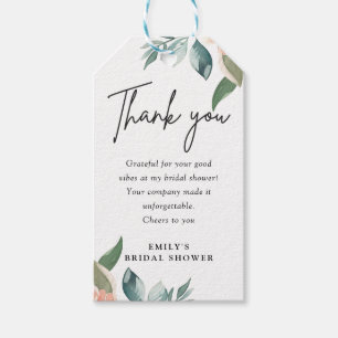 Brunch and Bubbly Elegant Bridal Shower Gift Tags