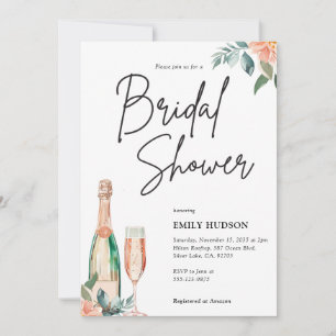Brunch and Bubbly Elegant Bridal Shower Invitation