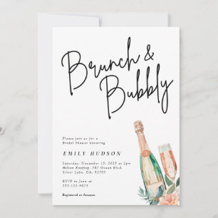 Brunch and Bubbly Elegant Bridal Shower Invitation