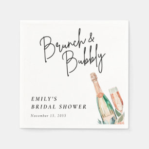 Brunch and Bubbly Elegant Bridal Shower Napkin