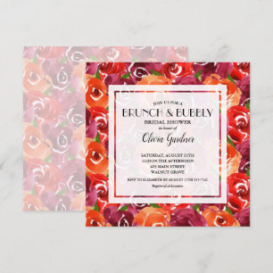 Brunch and Bubbly Floral Bridal Shower Invitations