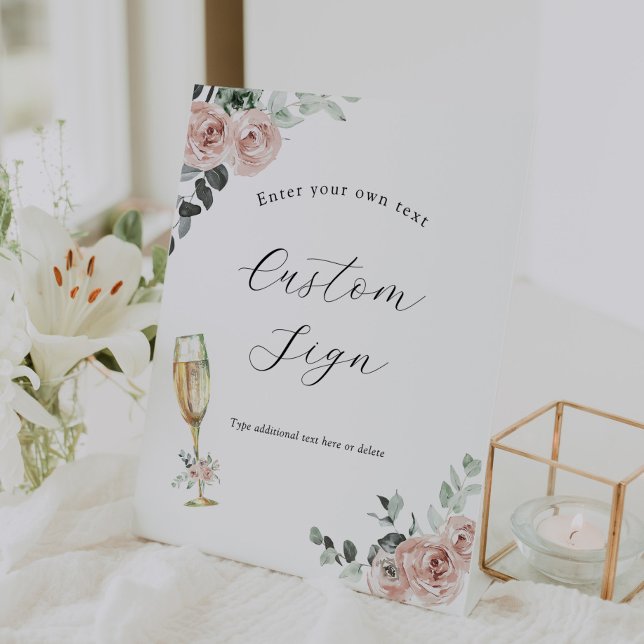 Brunch and Bubbly Floral Custom Text Sign (Creator Uploaded)