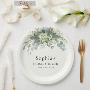 Brunch and Bubbly Glass of Champange Bridal Shower Paper Plate