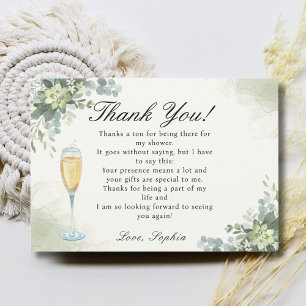 Brunch and Bubbly Glass of Champange Thank You Card