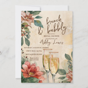 Brunch and bubbly holiday Bridal shower  Invitation