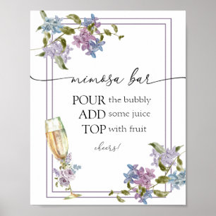 Brunch and Bubbly Lavender and Lilac Bridal Shower Poster
