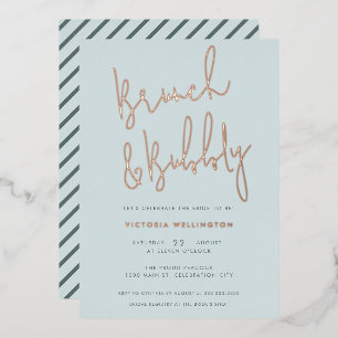 Brunch and Bubbly Light Blue Bridal Shower Gold