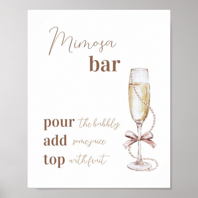 Brunch and Bubbly Mimosa Bar Sign 8x10 (Front)