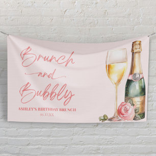 Brunch and Bubbly Mimosa Champagne Birthday Brunch Banner