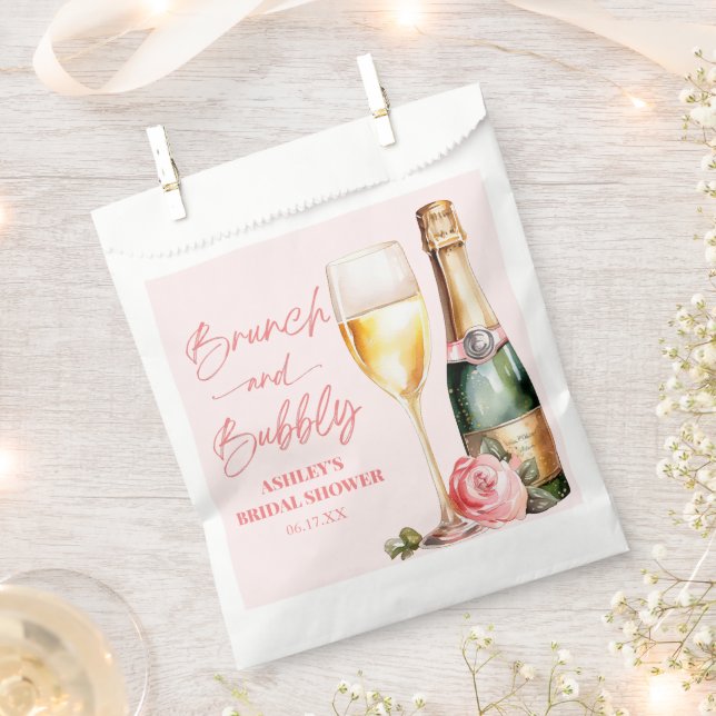 Brunch and Bubbly Mimosa Champagne Bridal Shower Favour Bags (Clipped)