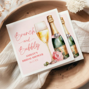 Brunch and Bubbly Mimosa Champagne Bridal Shower Napkin