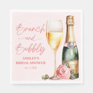 Brunch and Bubbly Mimosa Champagne Bridal Shower Napkin