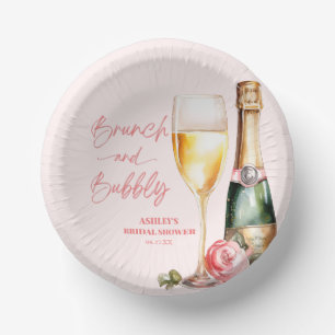 Brunch and Bubbly Mimosa Champagne Bridal Shower Paper Plate