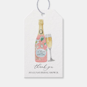 Brunch and Bubbly Pink Bridal Shower Favour Gift Tags