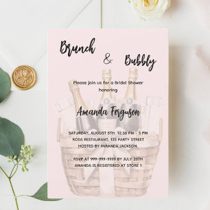 Brunch and bubbly pink Bridal Shower Invitation