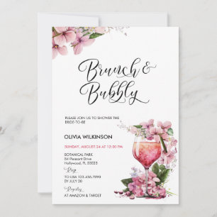 Brunch and Bubbly   Pink Cocktail Invitation