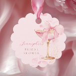 Brunch and Bubbly Pink Favour Tags<br><div class="desc">Add a charming touch to your bridal shower favours with these elegant tags featuring a gold and pink champagne glass,  a blush bow,  and pink petals accents. Perfect for thanking guests at a brunch and bubbly bridal shower.</div>