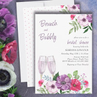 Brunch and Bubbly Purple Pink Floral Bridal Shower