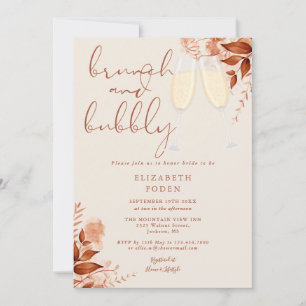 Brunch And Bubbly Rustic Bridal Shower Invitation