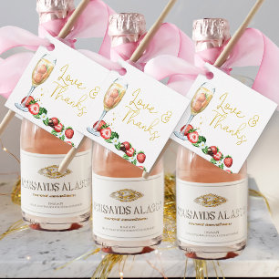 Brunch and Bubbly Strawberries Love and Thanks Favour Tags