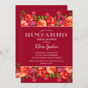 Brunch and Bubbly Watercolor Floral Bridal Shower
