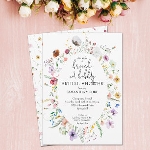 Brunch and Bubbly Wildflower Bridal Shower Invitation