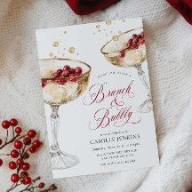 Brunch and Bubbly Winter Bridal Shower Invitation