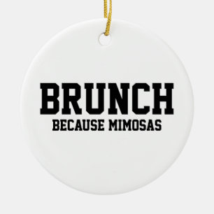 Brunch Because Mimosas Ceramic Tree Decoration