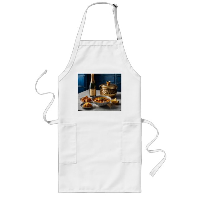 Brunch Bliss: Mimosas and Chicken & Waffles Deligh Long Apron (Front)