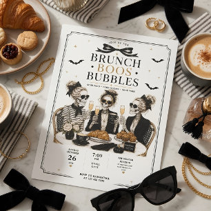 Brunch Boos & Bubbles Halloween Brunch Holiday Card